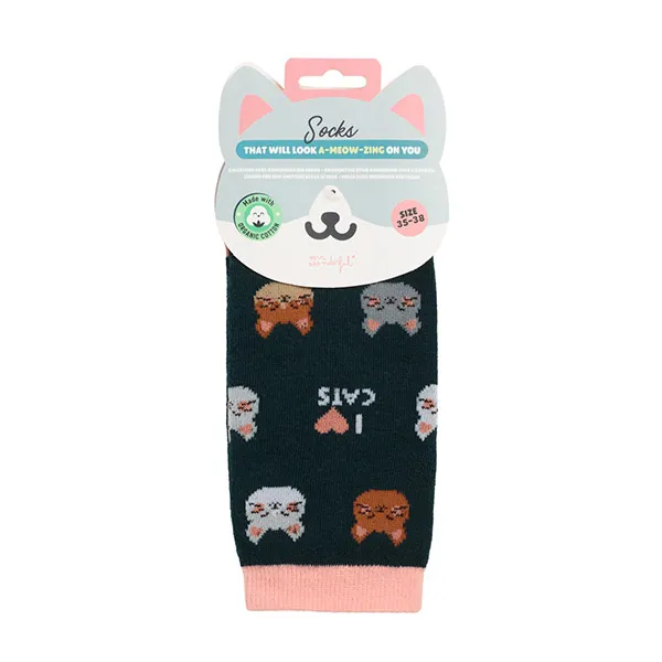 

Носки с принтом Calcetines That Will Look A-Meow-Zing On You Mr Wonderful, размер 39-41