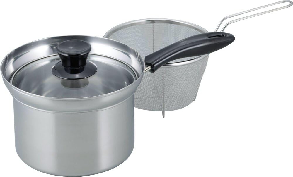 

Nabeya Daisaku NR-7731 Кастрюля с одной ручкой, 7,1 дюйма (18 см), совместима с индукционной индукцией, нержавеющая сталь