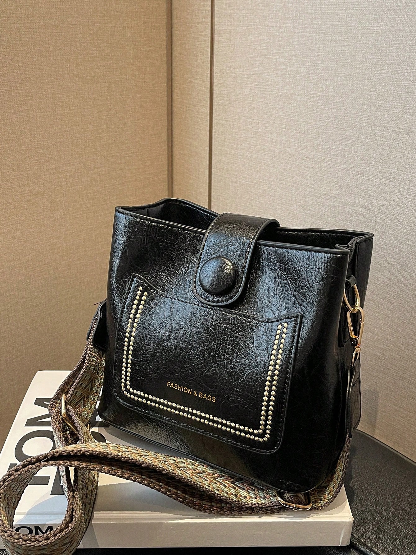 Квадратная сумка с мини-стежкой, черный квадратная сумка с мини стежкой коричневый