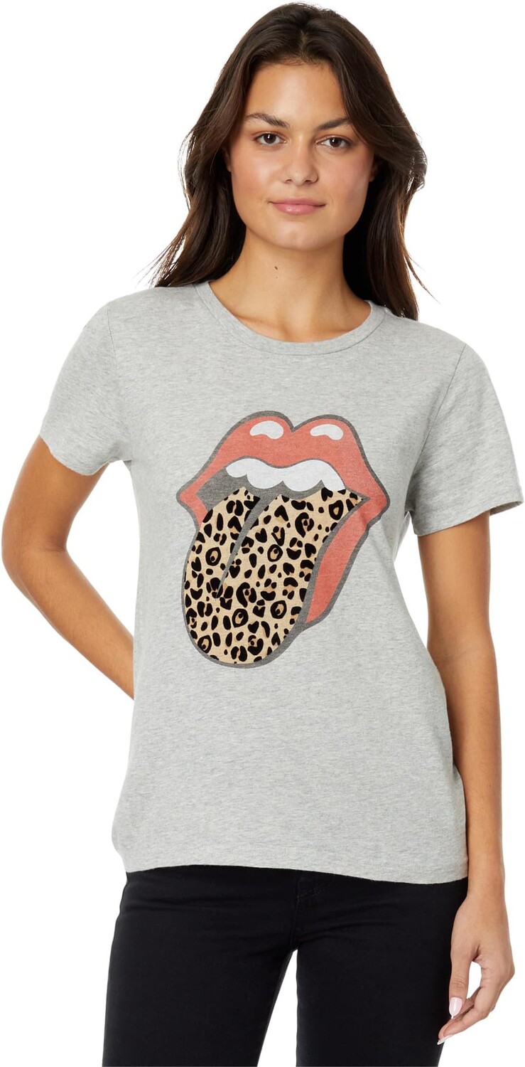 

Футболка Rolling Stones Animal Lips Lucky Brand, цвет Light Heather Gray