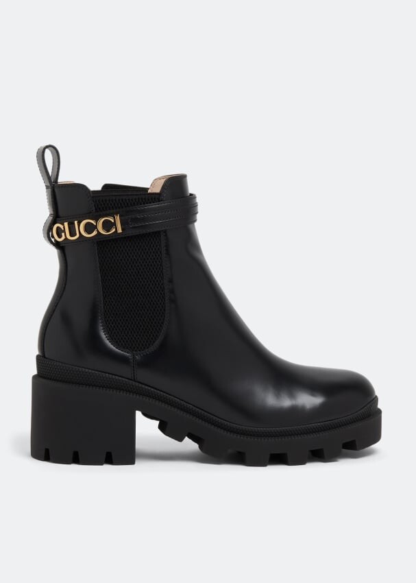 

Ботинки Gucci Leather Chelsea, черный