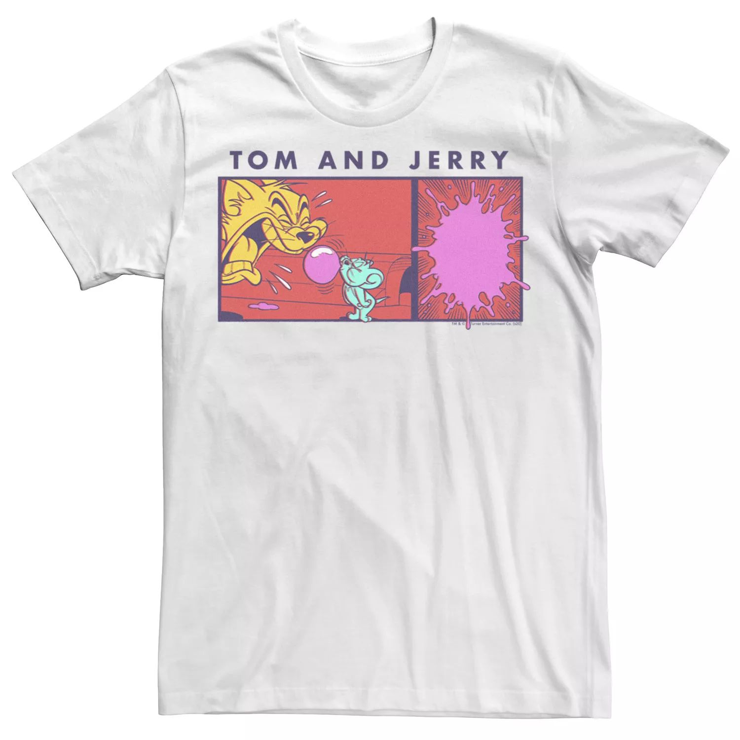 Мужская красочная футболка Tom And Jerry Bubble Gum Licensed Character жевательные конфеты gum and candy tom and jerry – вкус клубники 11 5 г