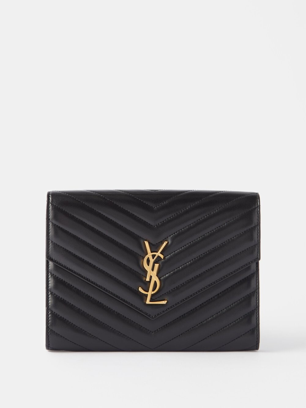 

Клатч cassandre из кожи матлассе Saint Laurent, черный