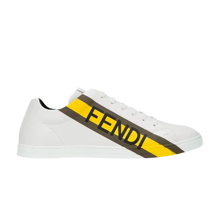 

Кроссовки Fendi Leather Sneaker 'Fendi Logo - White Yellow', белый