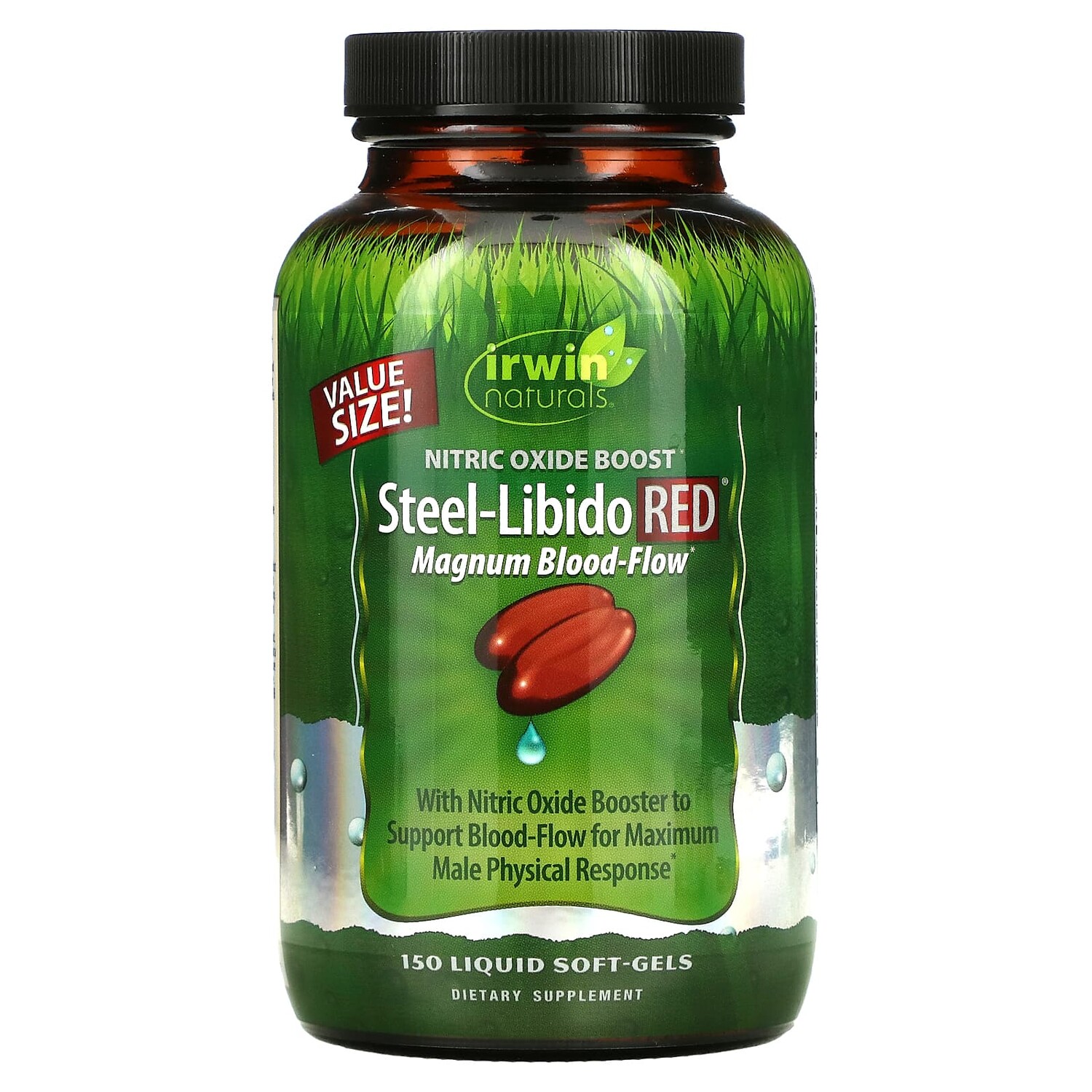 

Steel-Libido Red, усиленный кровоток, 150 мягких желатиновых капсул с жидкостью, Irwin Naturals