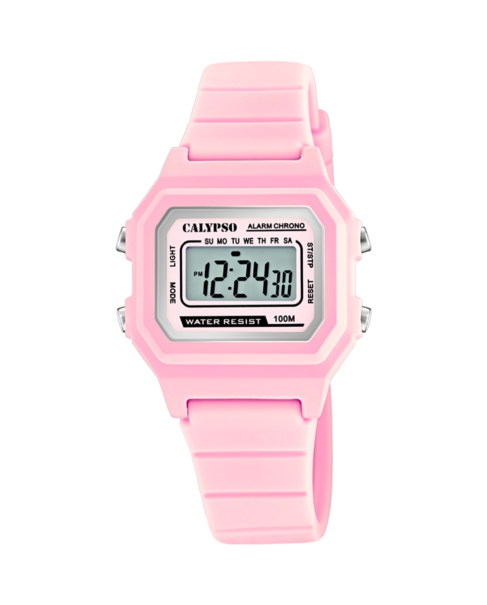 K5802/3 Crush розовые женские часы из каучука Calypso, розовый