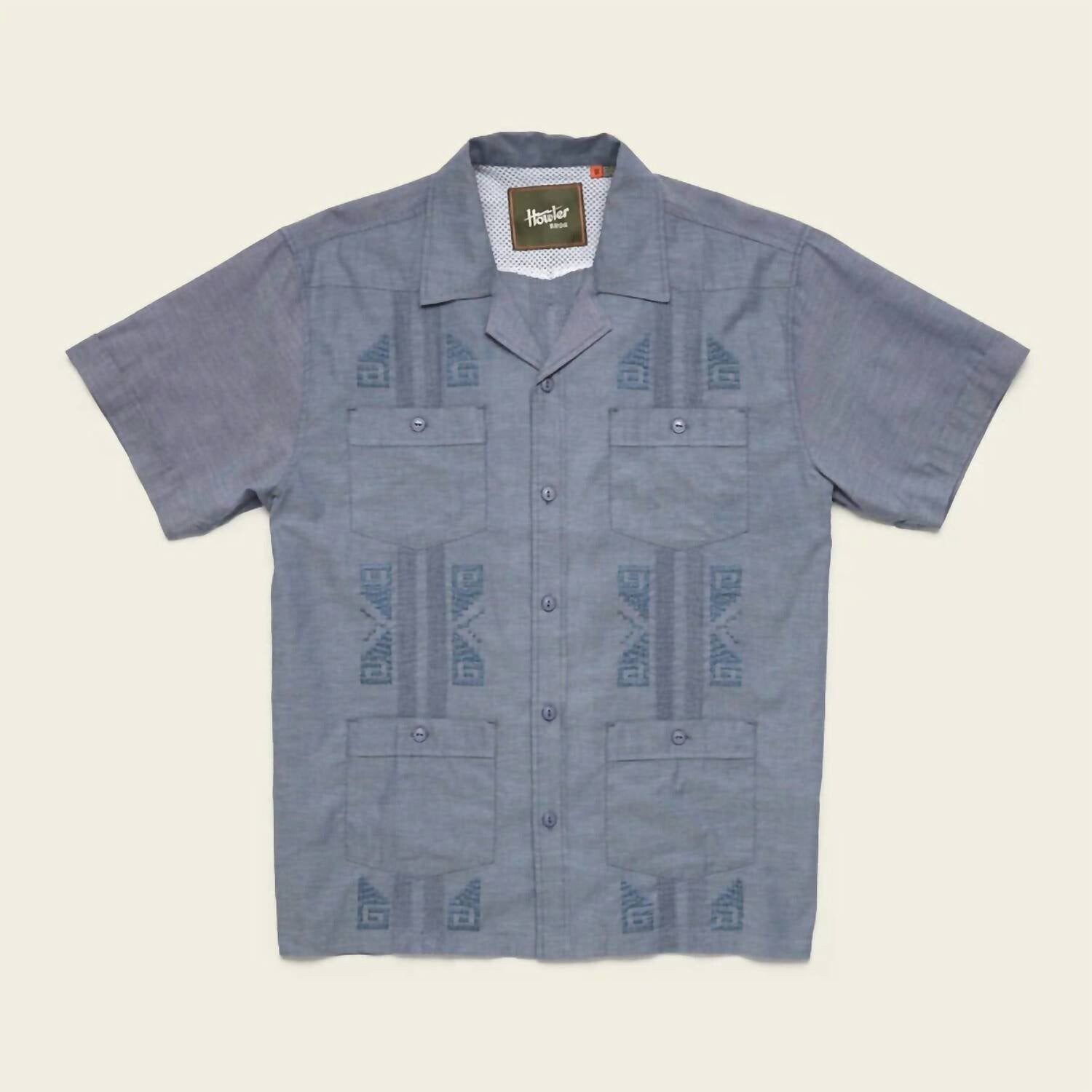 

Оксфордская рубашка Guayabera синего цвета индиго Howler Brothers