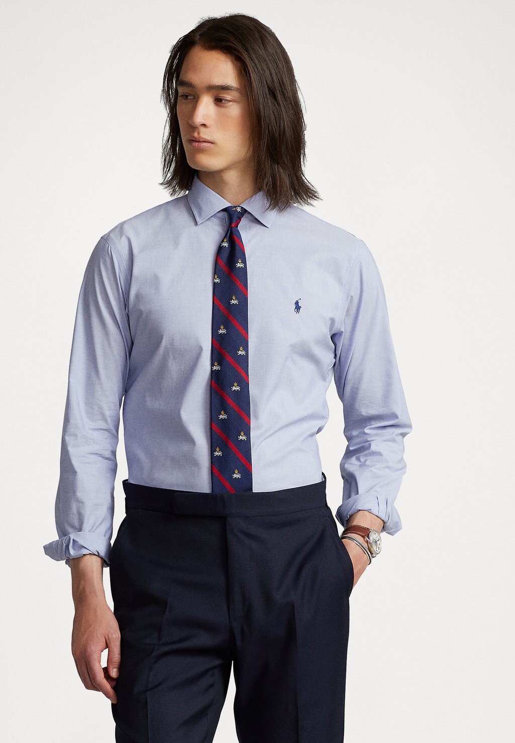 

Рубашка РУБАШКА CUSTOM FIT ИЗ ПОПЛИН Polo Ralph Lauren, голубой/белый