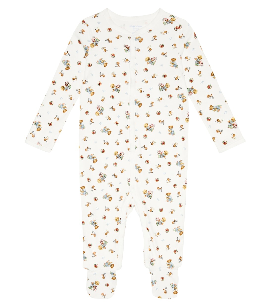 

Детское поло из хлопка с принтом медведя Polo Ralph Lauren Kids, мультиколор