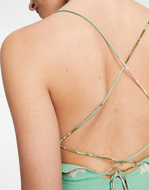 

Платье миди с запахом и шнуровкой на спине ASOS DESIGN