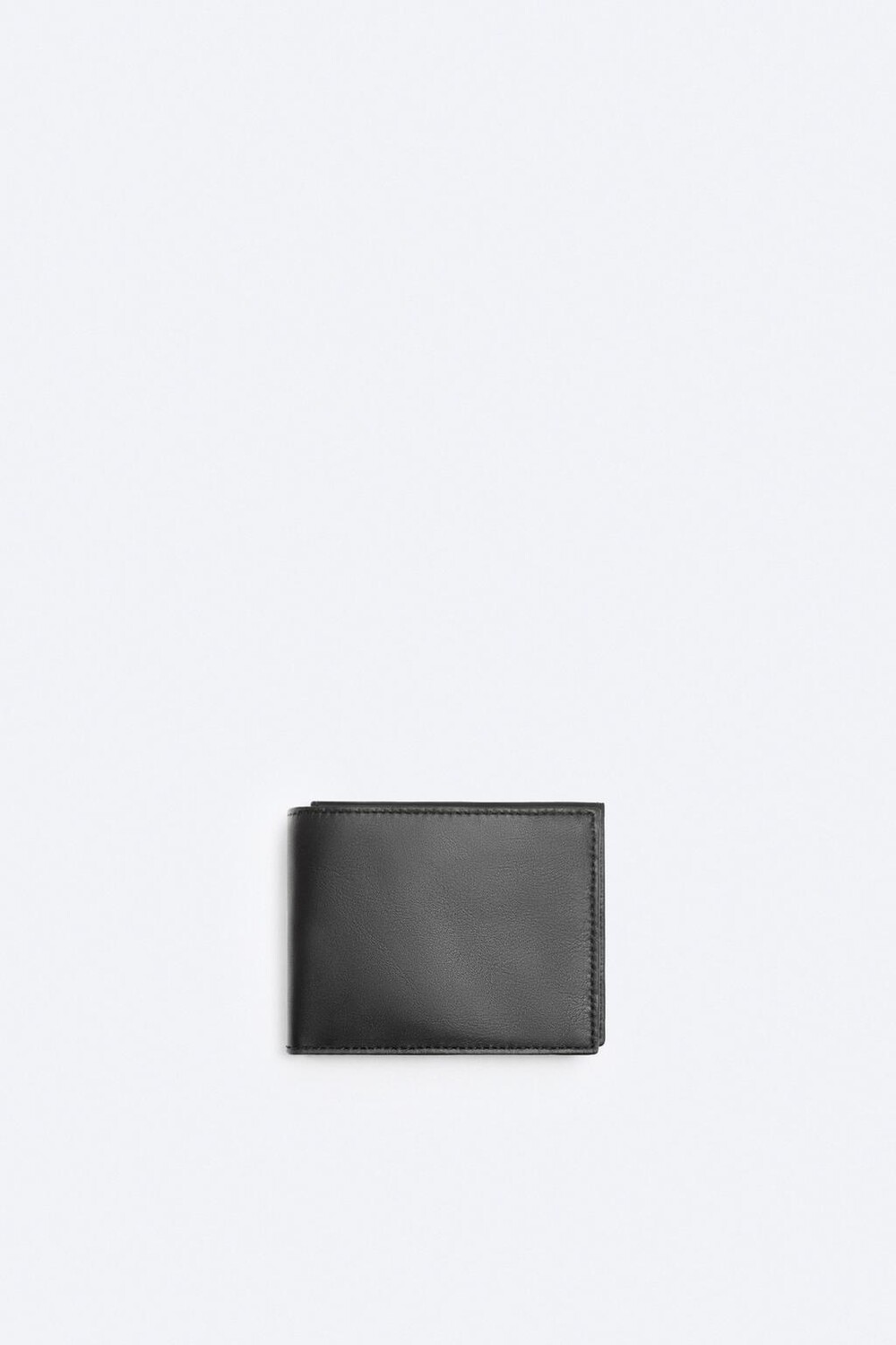 

Кожаный кошелек тройного складания ZARA, черный