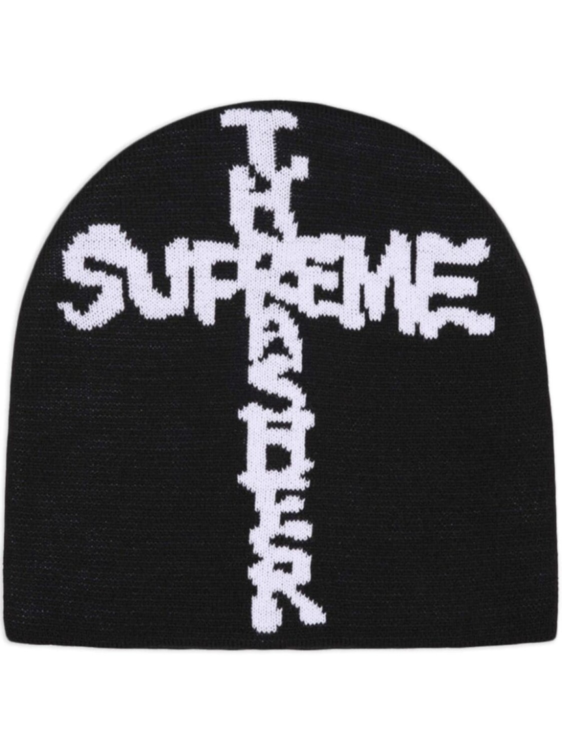 

Supreme шапка бини Black с логотипом из коллаборации с Thrasher, черный