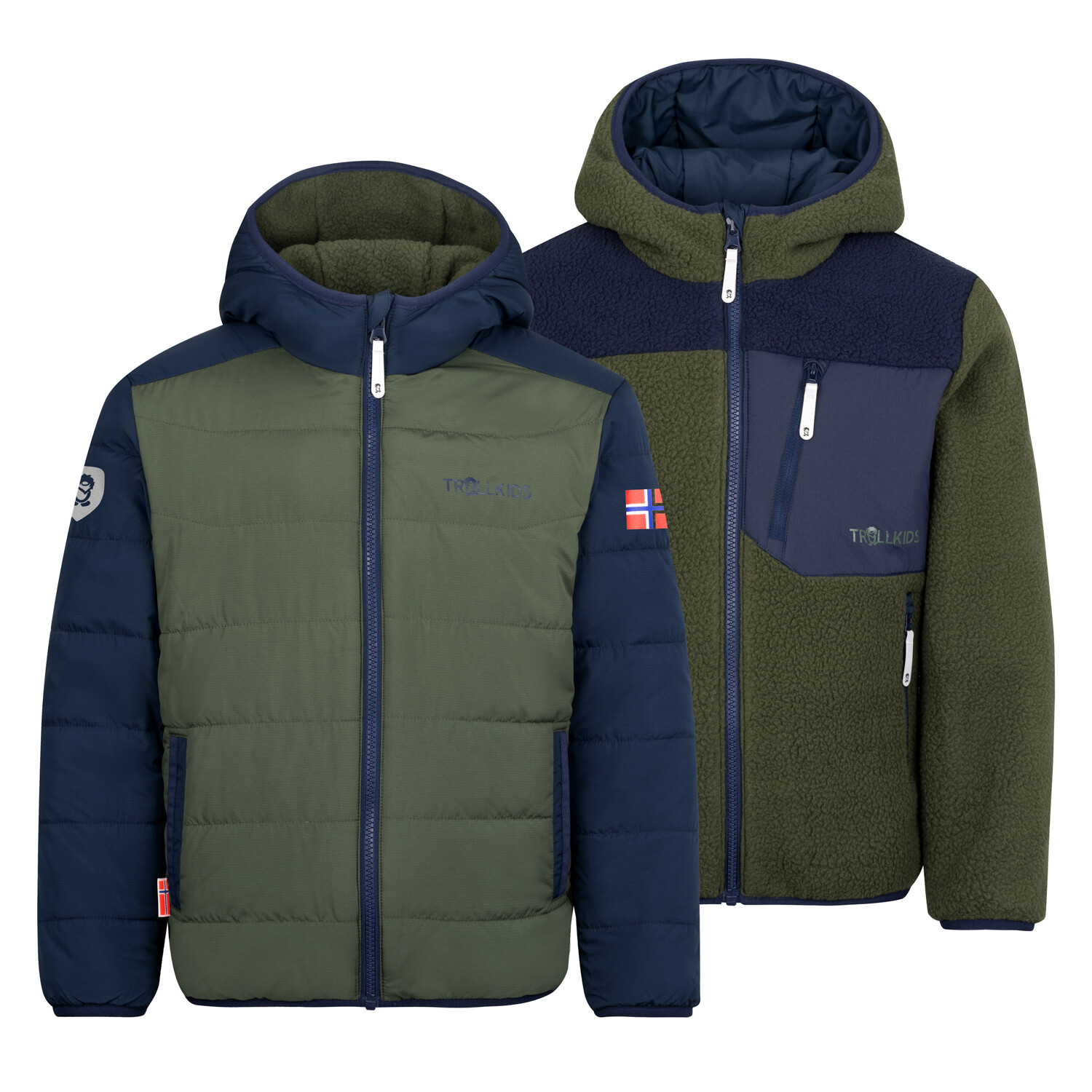 

Флисовая куртка Trollkids Fleece Jacke Sandvika, цвет Efeugrün/Marine