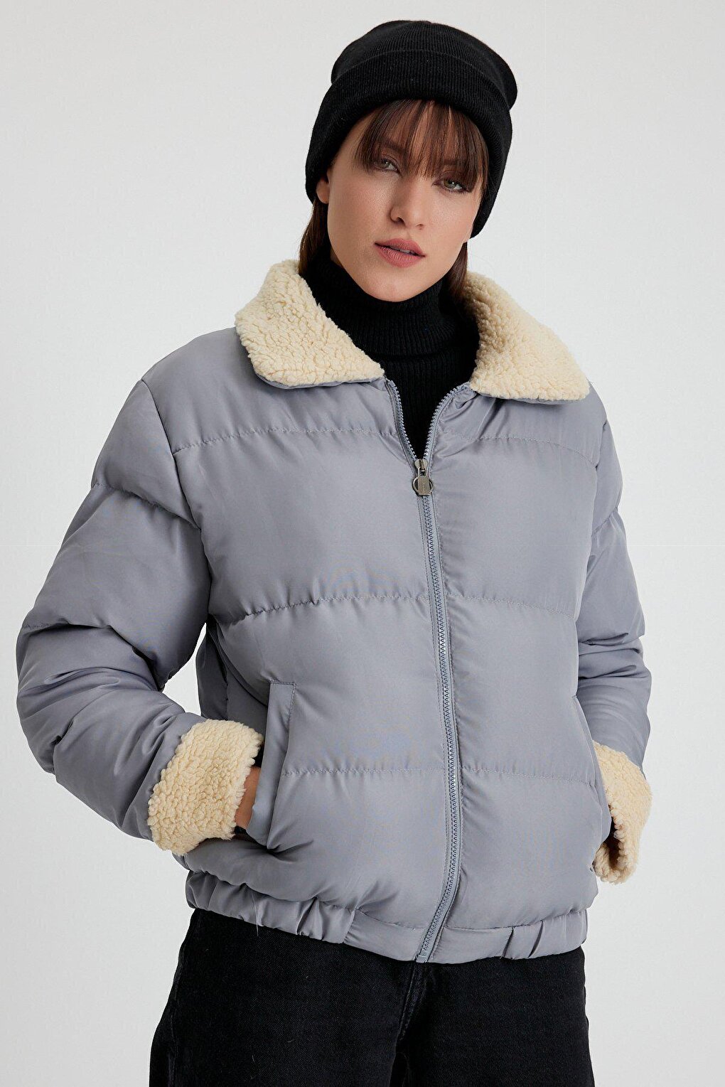 

Пуховик с меховым воротником AD-K50433LNW Weyeze, серый