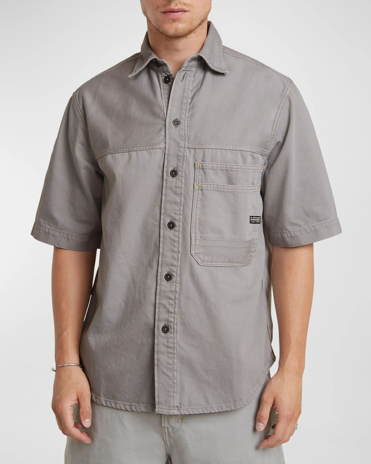 

Мужская свободная рубашка с двумя карманами G-STAR RAW, цвет Renaissance Correct Grey Gd