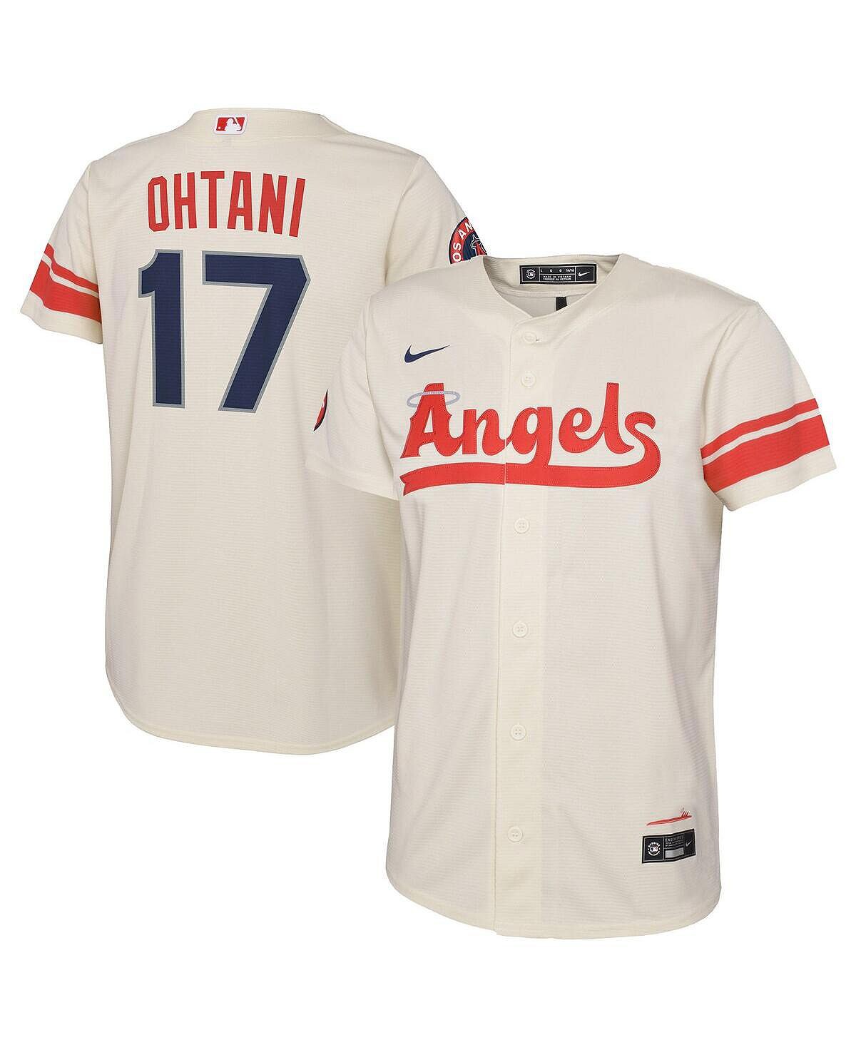 

Джерси унисекс Shohei Ohtani Cream Los Angeles Angels 2022 City Connect для малышей, реплика игрока Nike