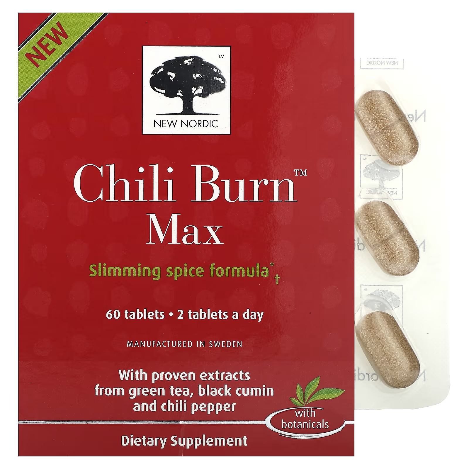 Пищевая добавка Chili Burn Max New Nordic US Inc, 60 таблеток new nordic us inc chili burn max 60 таблеток