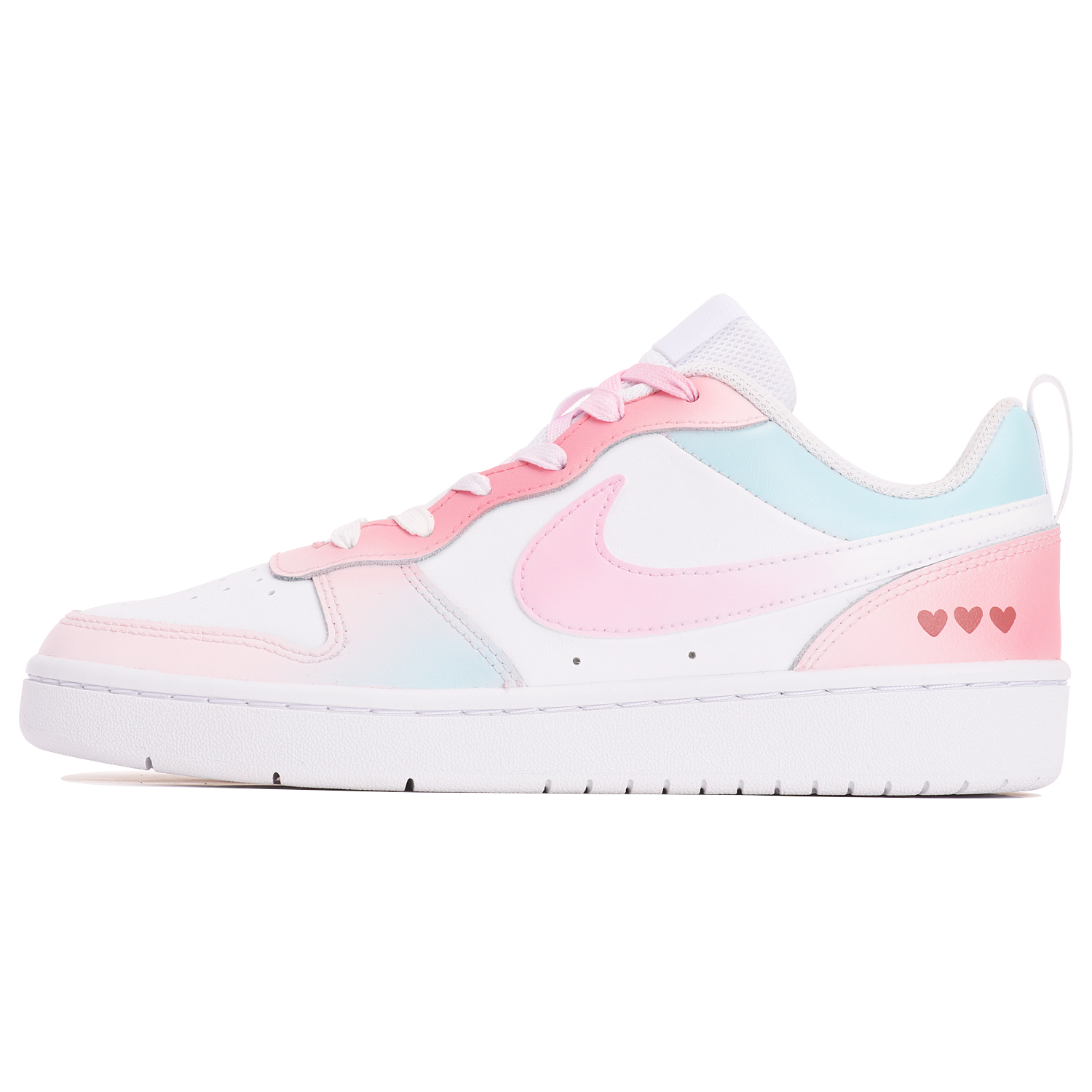 

Кроссовки Nike Court Borough Skateboarding Shoes Women's Low-top Pink/blue/white, розовый