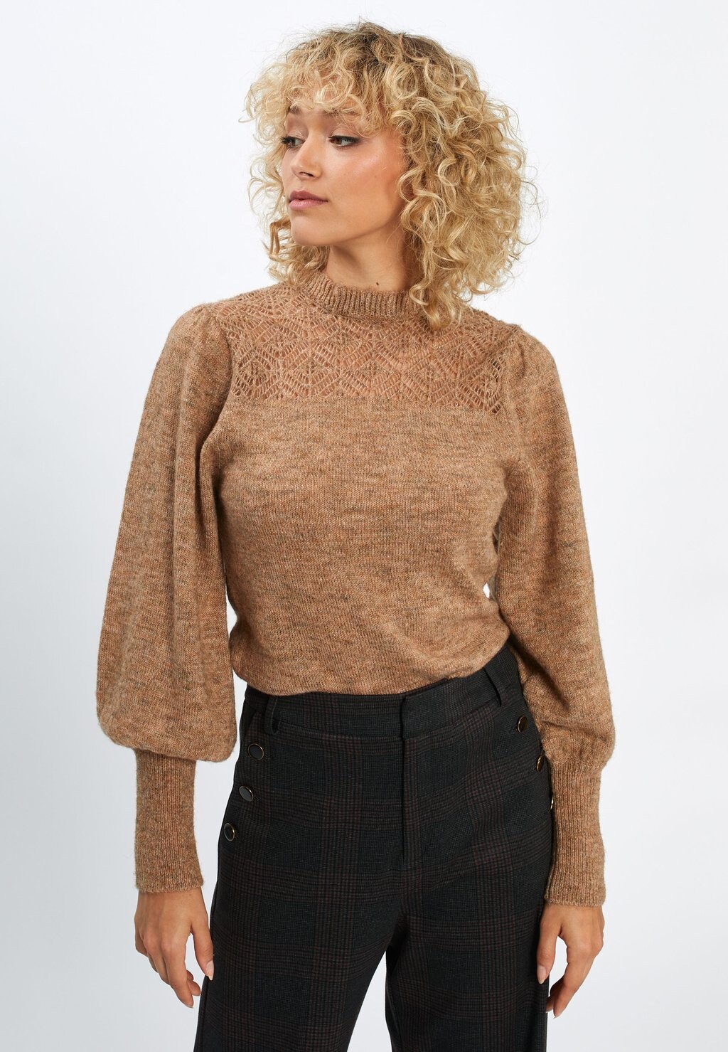 

Вязаный свитер WITH FUNNEL NECK I.Code by IKKS, цвет brown black