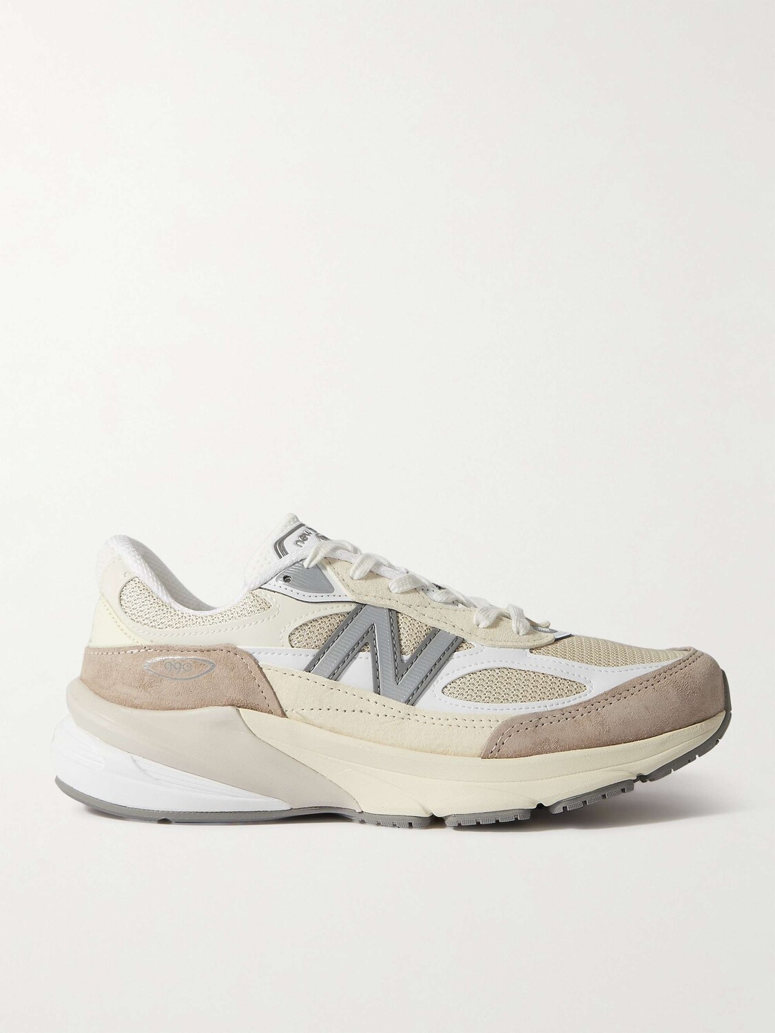 

Кроссовки из замши и сетки 990v6, сделанные в США NEW BALANCE, бежевый