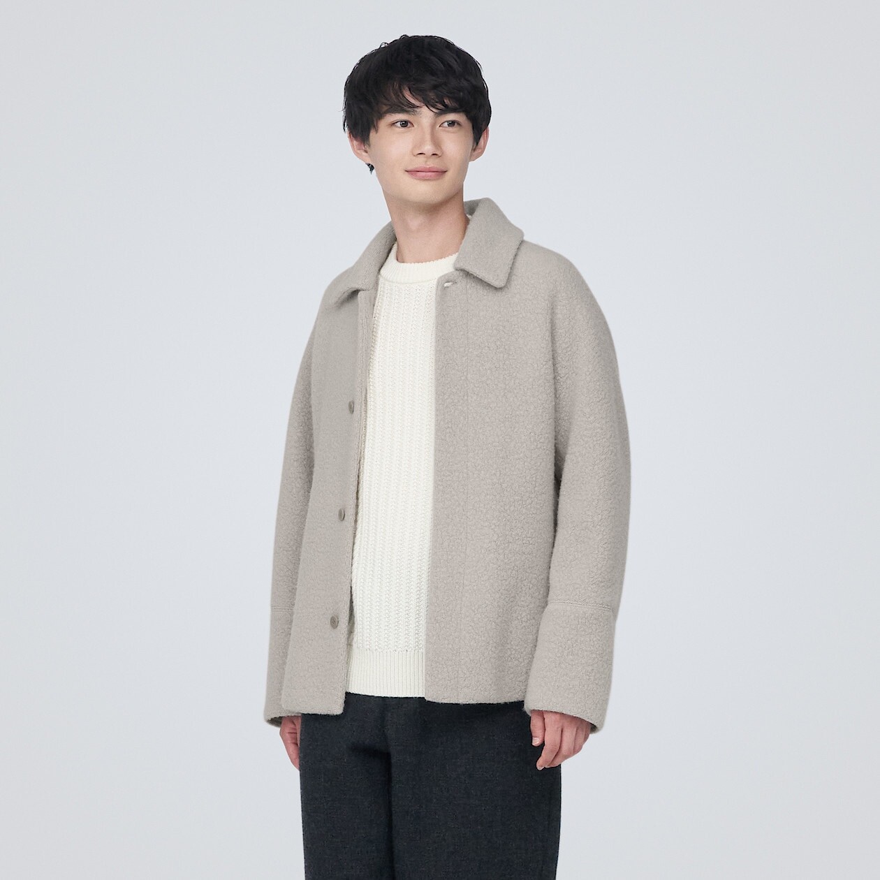 

Боа из переработанной шерсти MUJI, светло-бежевый