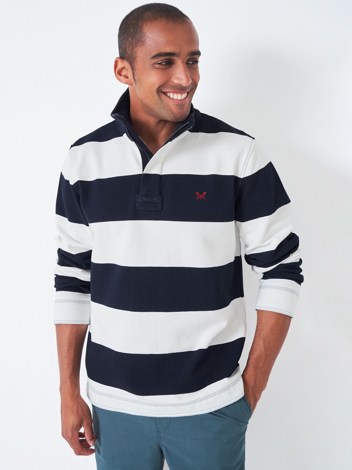 

Толстовка с воротником на молнии Padstow Pique Crew Clothing