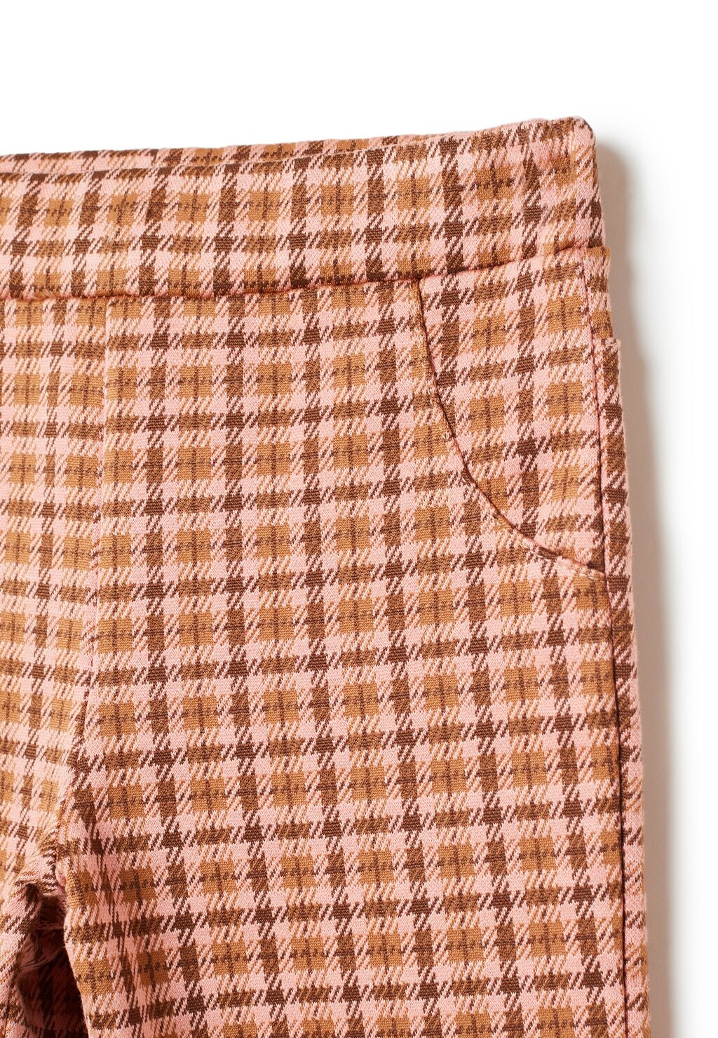 

Брюки Check With Flounce OVS, коричнево-розовые