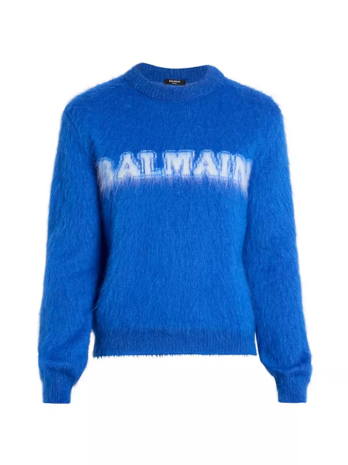 

Свитер из мохера с логотипом Balmain, белый
