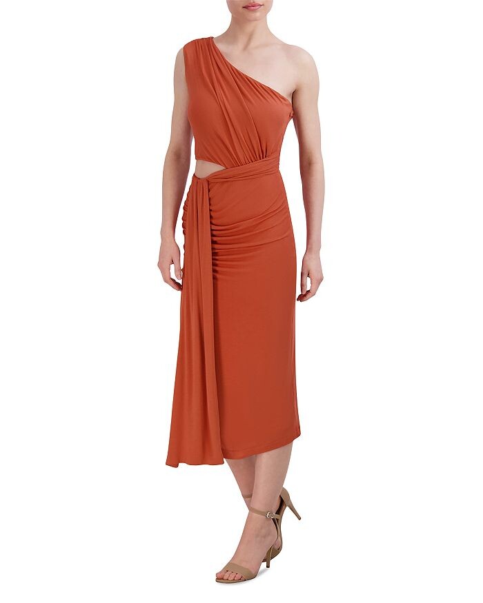 

Повседневное платье миди на одно плечо BCBGMAXAZRIA
