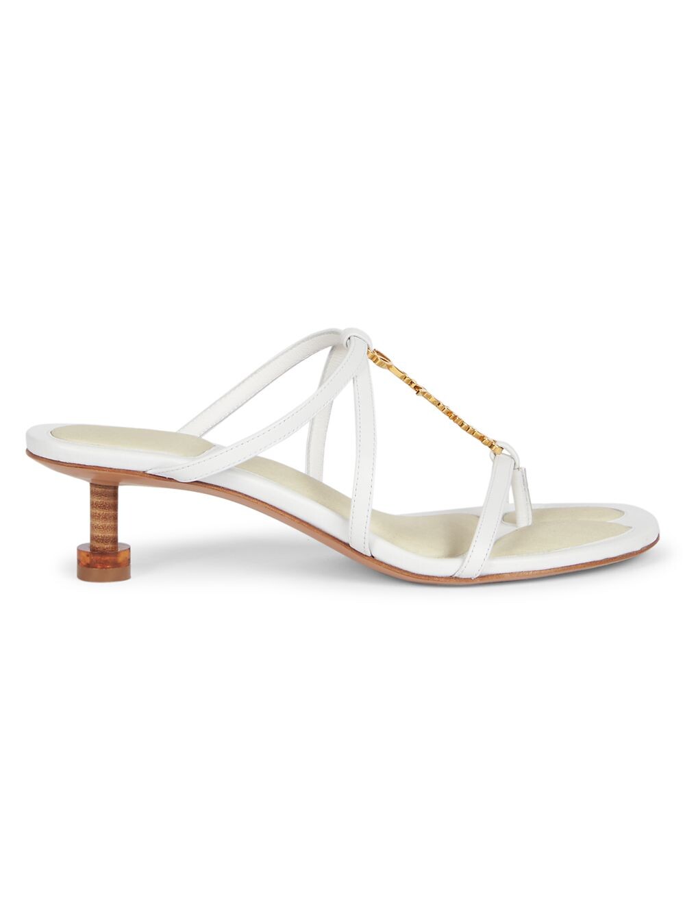 

Les Sandales Pralu 45MM Кожаные туфли на каблуке-рюмочке Jacquemus, белый