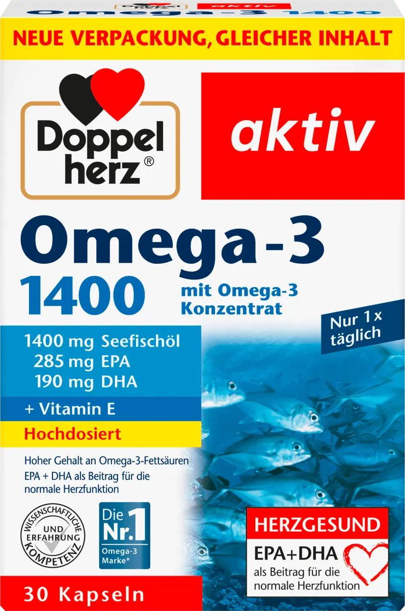 

Омега-3 1400 капсул 30 штук по 59,2 г Doppelherz