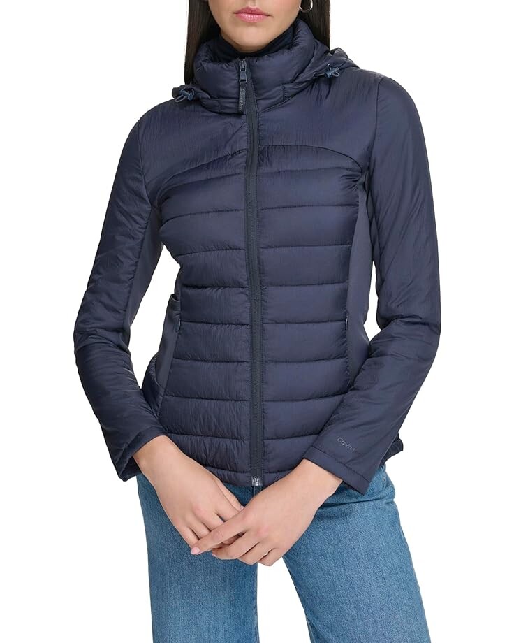 

Пуховик Calvin Klein Short Scuba Side Lightweight, темно-синий