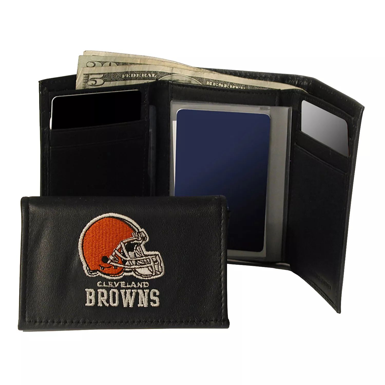 Кожаный кошелек тройного сложения Cleveland Browns