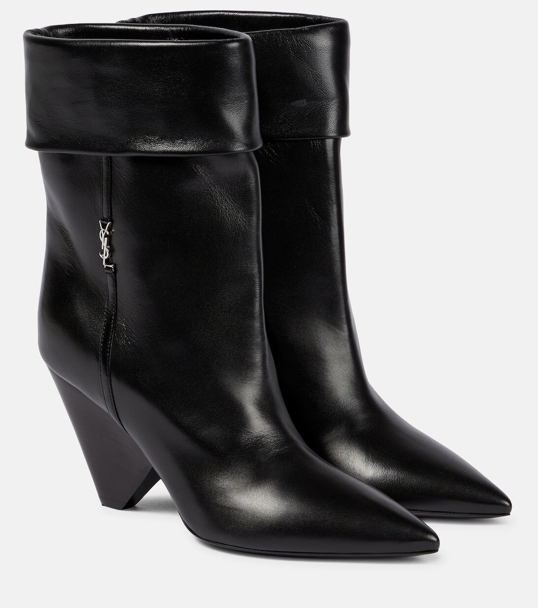 

Кожаные ботильоны Niki 85 Saint Laurent, черный
