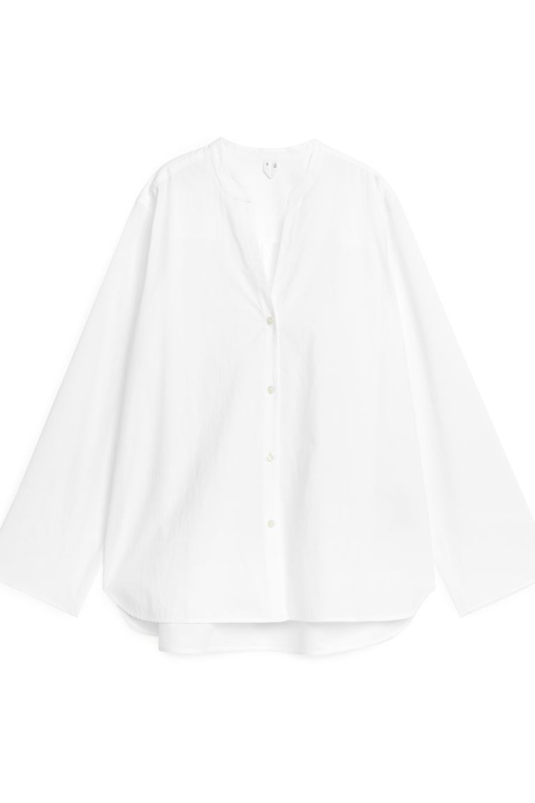 Блузка-Рубашка из стираного хлопка Arket, белый