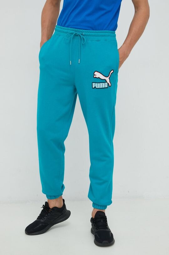 

Хлопковые спортивные штаны Puma, бирюзовый