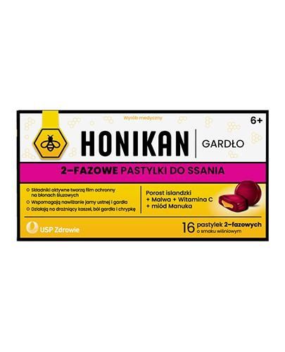 цена Honikan Gardło 2-fazowe Pastylki Do Ssania увлажняющий крем для горла, 16 шт.