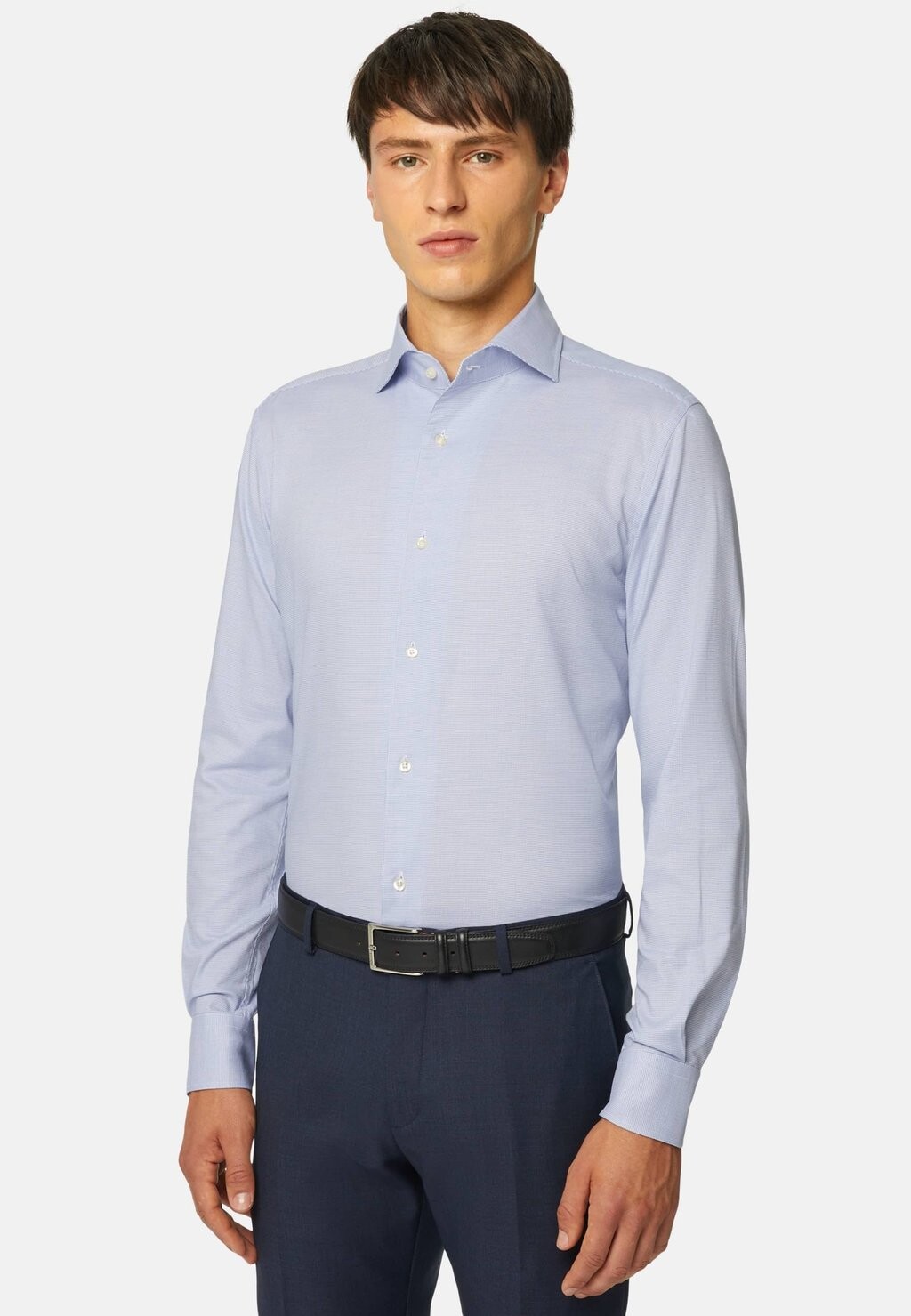 

Классическая рубашка Houndstooth Oxford Regular Fit Boggi Milano, синий