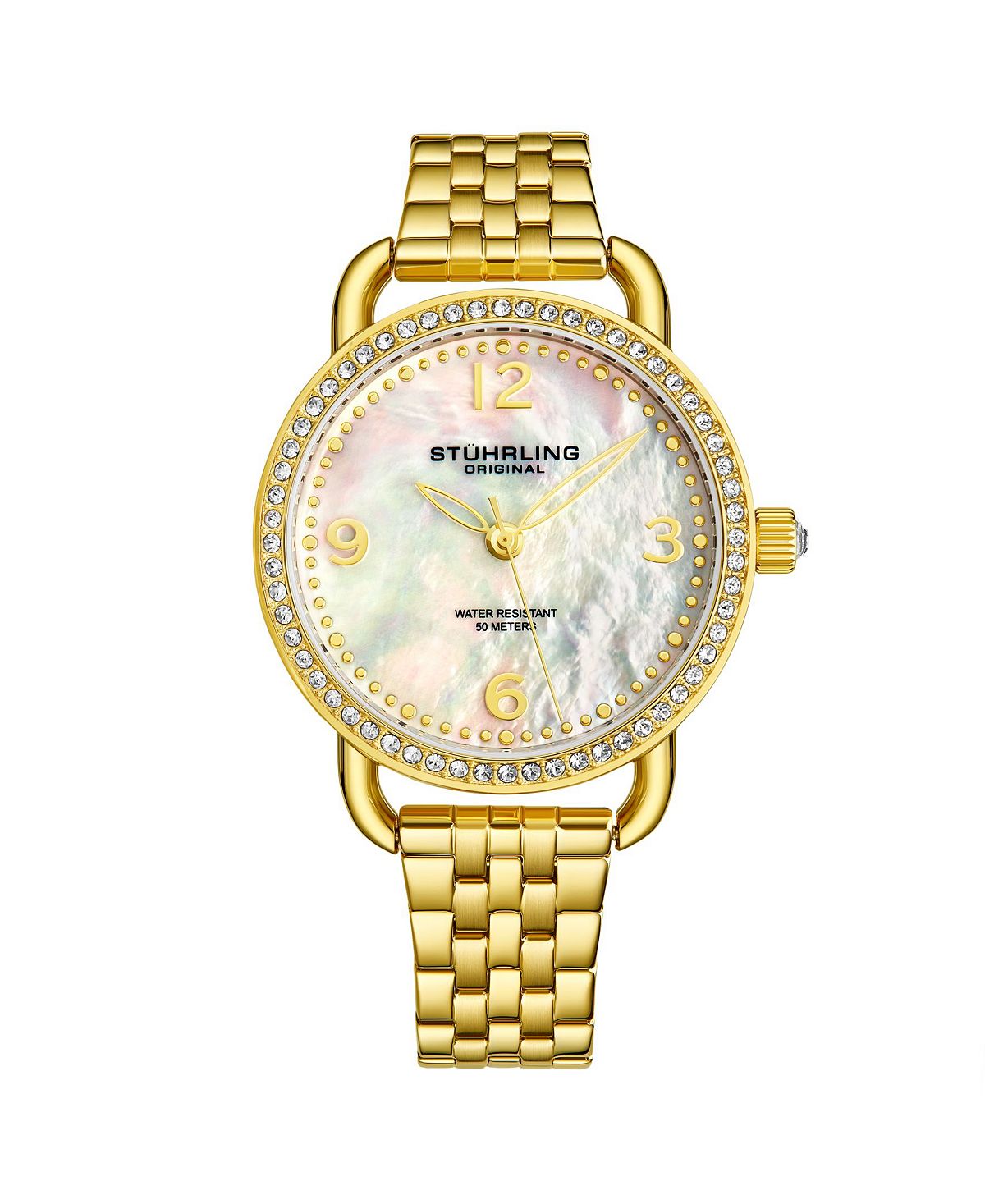 Женские часы-браслет из нержавеющей стали золотистого цвета, 38 мм Stuhrling, золотой