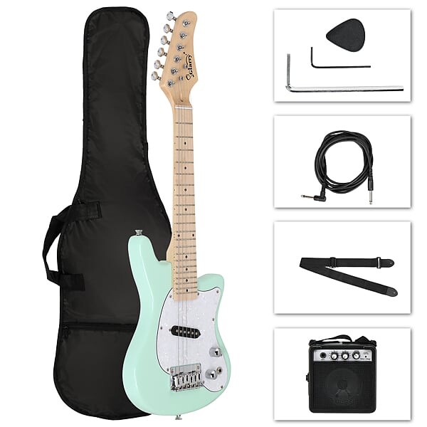 

Электрогитара Glarry 30inch Mini Kids Electric Guitar Maple Fingerboard w/5W Amplifier Green