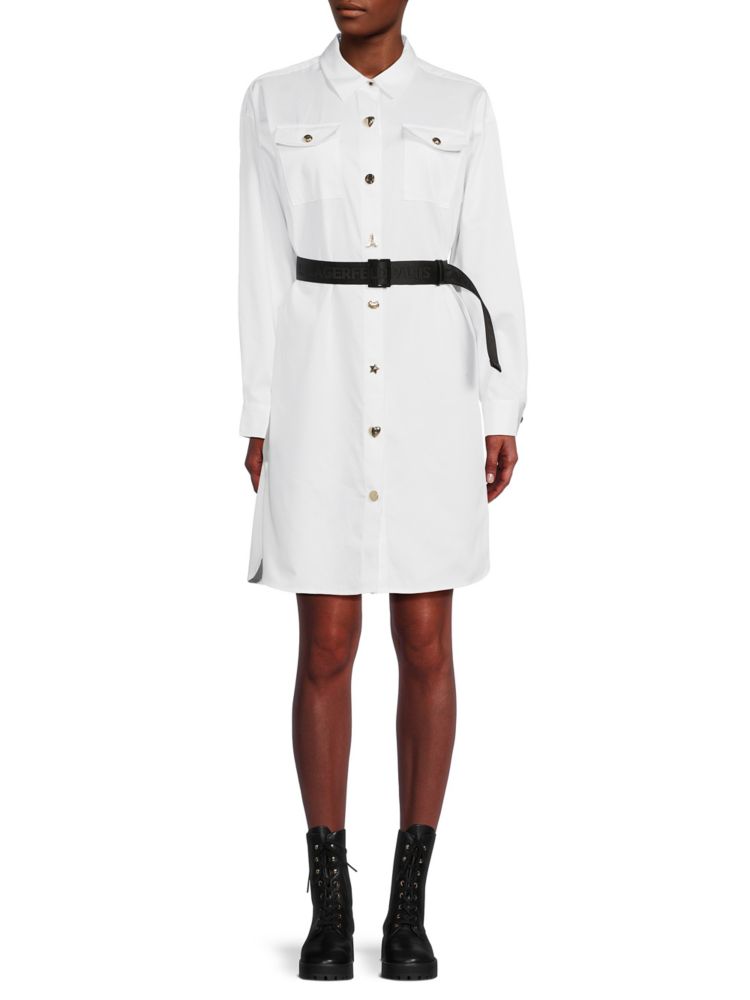 Мини-платье-рубашка со съемным поясом Karl Lagerfeld Paris, белый бермуды karl lagerfeld размер 38 белый