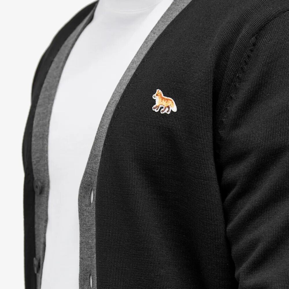 

Maison Kitsune Кардиган Baby Fox с нашивкой обычного размера, черный