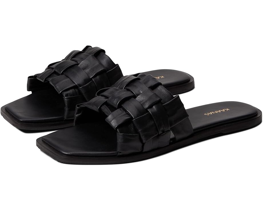 

Сандалии KAANAS Belinha Basket Weave All Over Leather Slide, черный