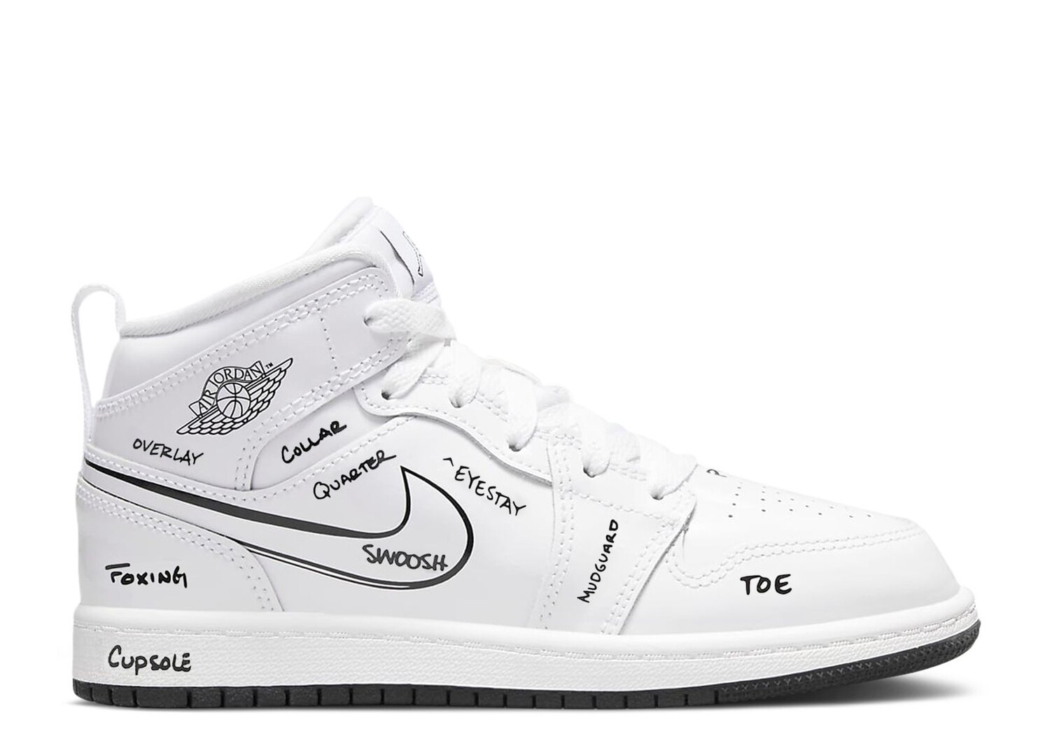 

Кроссовки Air Jordan Air Jordan 1 Mid Ps 'Schematic', белый