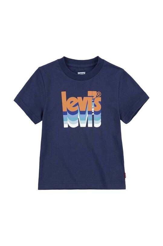 

Детская хлопковая футболка Levi's, темно-синий