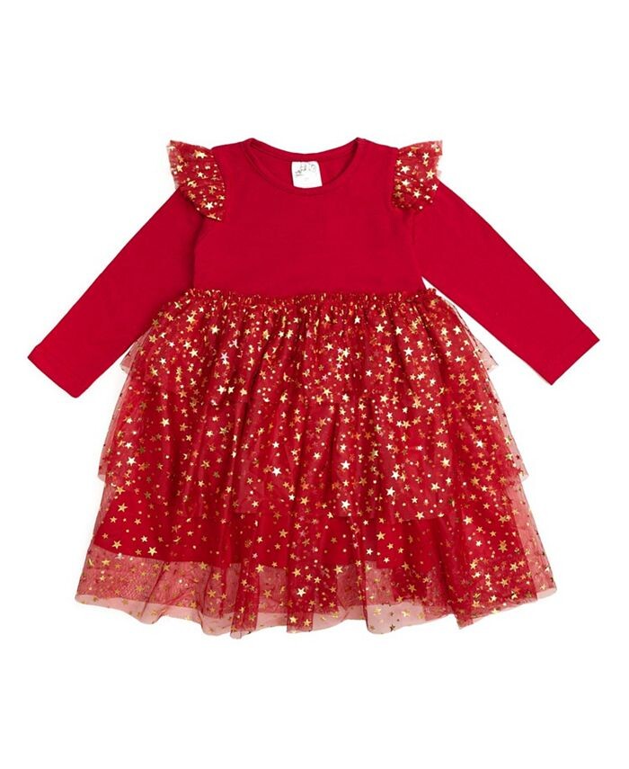 

Рождественское платье-пачка Scarlett Shimmer Sweet Wink для девочек с длинными рукавами - Little Kid, Big Kid, красный