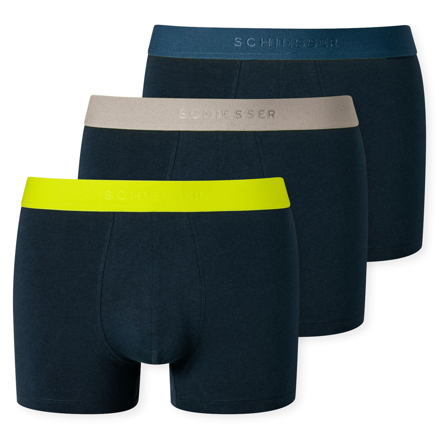 

Боксеры Schiesser Boxershort 3 шт, цвет Blau/Gelb/Beige