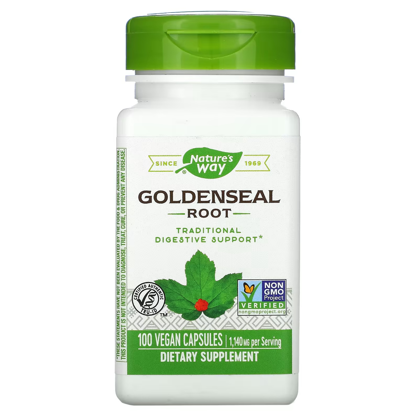 Пищевая добавка Nature's Way Goldenseal Root 1140 мг, 100 веганских капсул