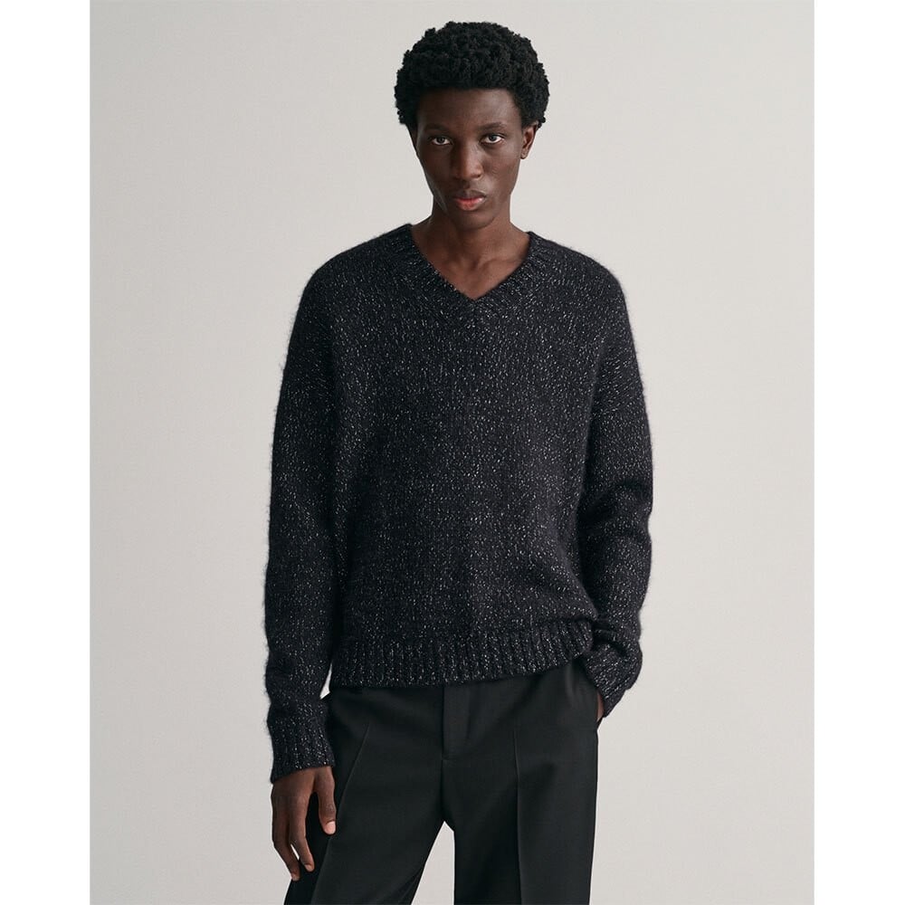 

Свитер Gant Shiny Alpaca Wool V Neck, серый