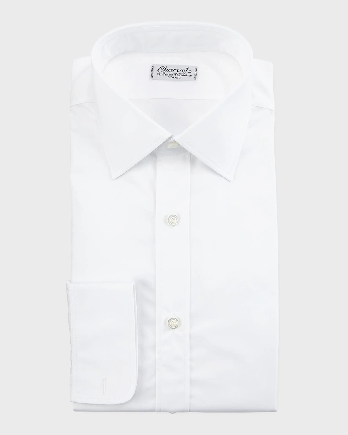 

Классическая рубашка из поплина с манжетами-бочками, белая Charvet, цвет White